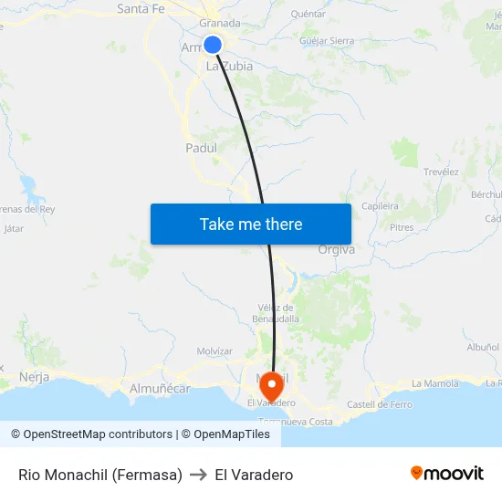 Rio Monachil (Fermasa) to El Varadero map