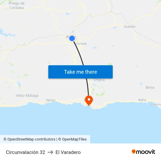 Circunvalación 32 to El Varadero map