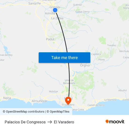 Palacios De Congresos to El Varadero map