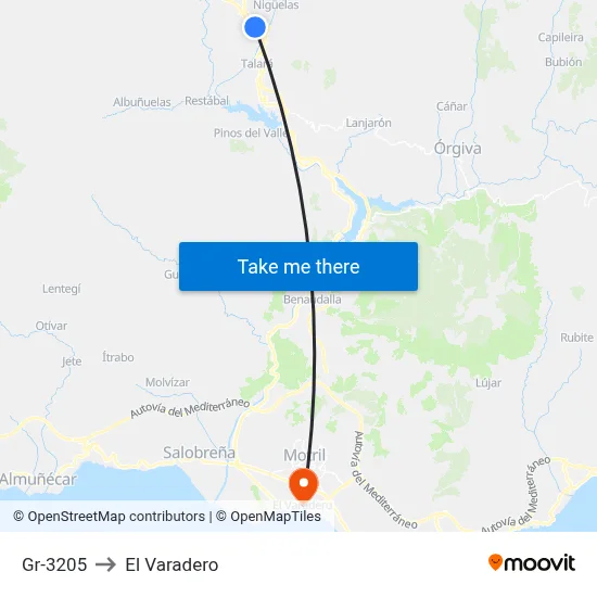 Gr-3205 to El Varadero map