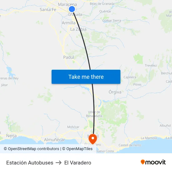 Estación Autobuses to El Varadero map