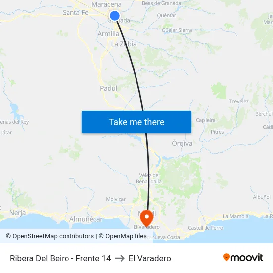 Ribera Del Beiro - Frente 14 to El Varadero map