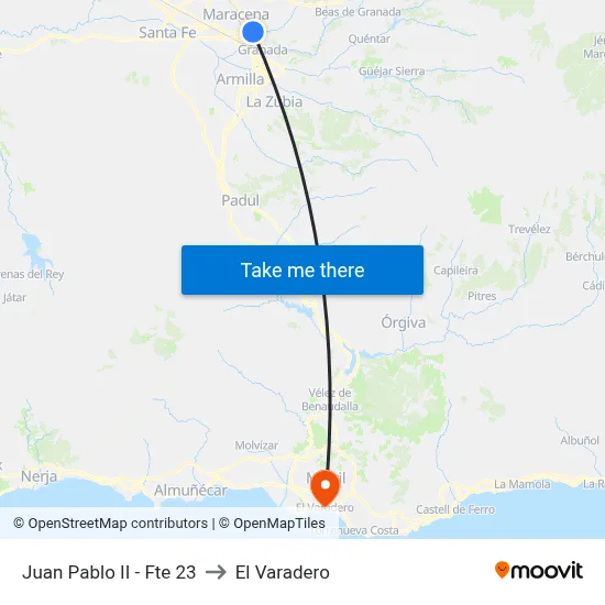 Juan Pablo II - Fte 23 to El Varadero map