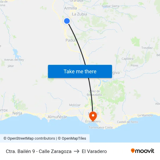 Ctra. Bailén 9 - Calle Zaragoza to El Varadero map