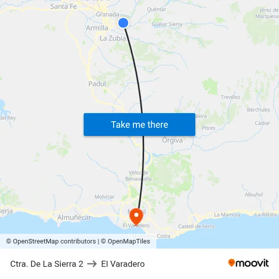 Ctra. De La Sierra 2 to El Varadero map