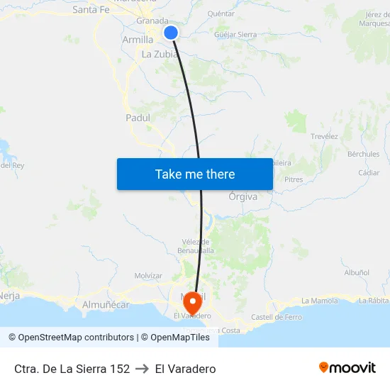 Ctra. De La Sierra 152 to El Varadero map