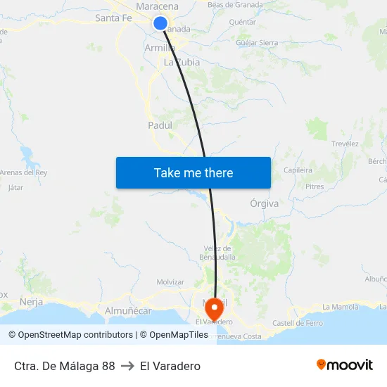Ctra. De Málaga 88 to El Varadero map