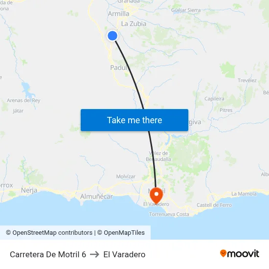 Carretera De Motril 6 to El Varadero map