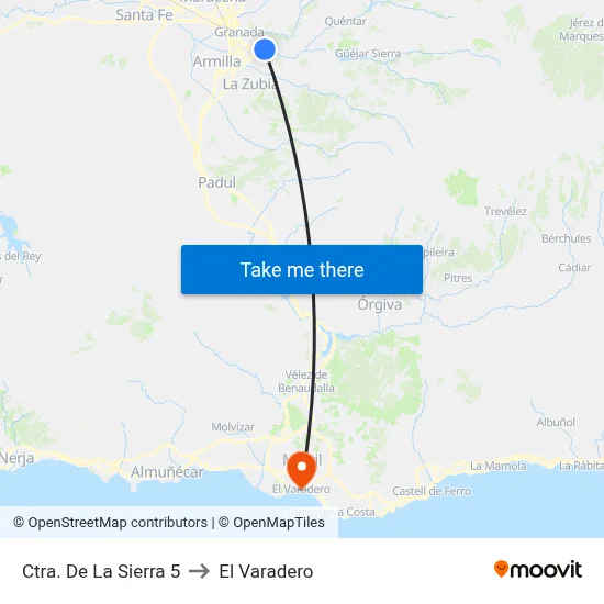 Ctra. De La Sierra 5 to El Varadero map