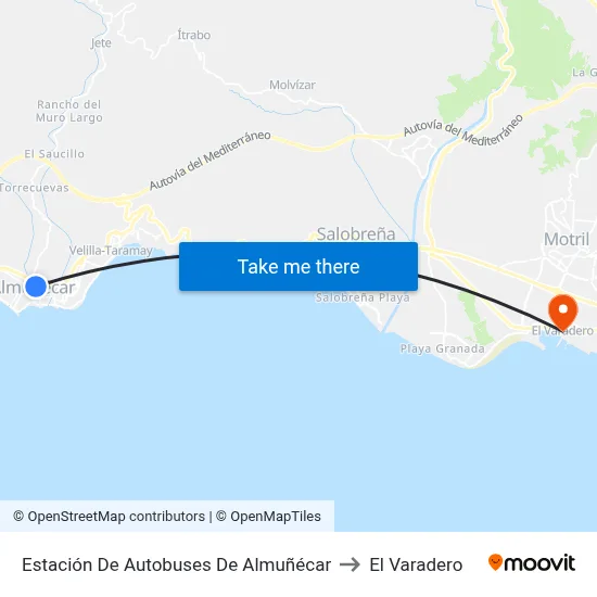Estación De Autobuses De Almuñécar to El Varadero map