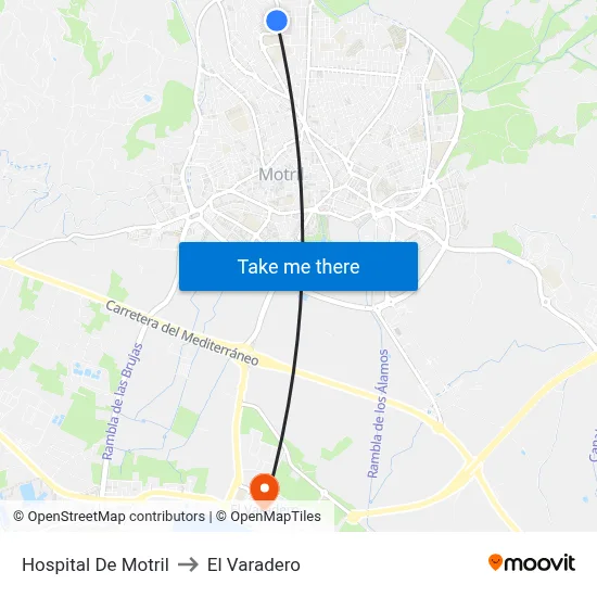 Hospital De Motril to El Varadero map