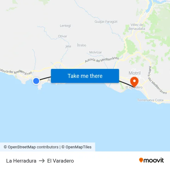 La Herradura to El Varadero map