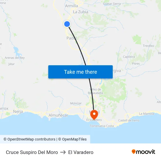Cruce Suspiro Del Moro to El Varadero map