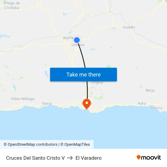 Cruces Del Santo Cristo V to El Varadero map
