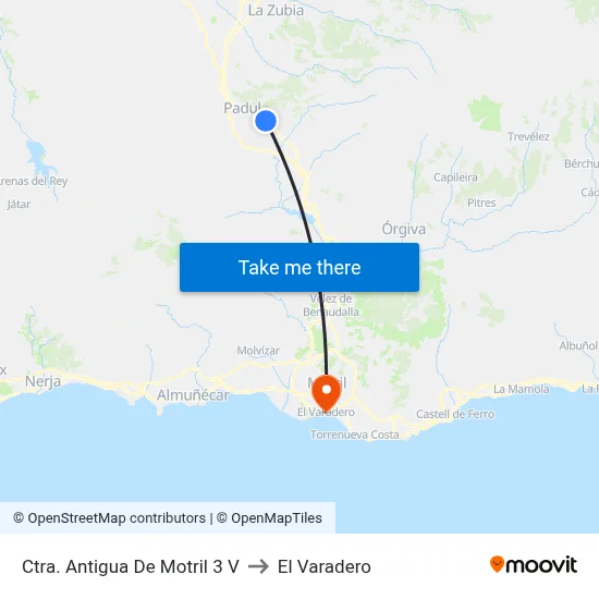 Ctra. Antigua De Motril 3 V to El Varadero map