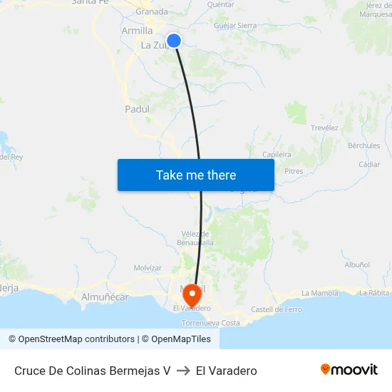 Cruce De Colinas Bermejas V to El Varadero map