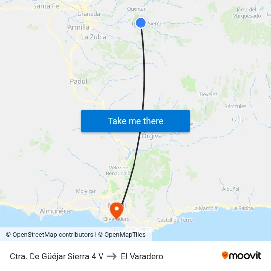 Ctra. De Güéjar Sierra 4 V to El Varadero map