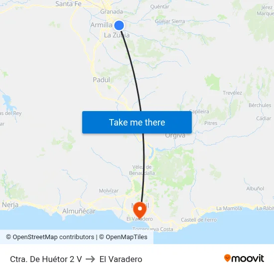 Ctra. De Huétor 2 V to El Varadero map
