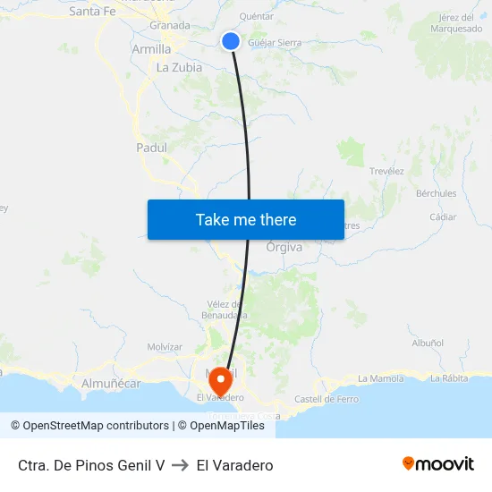 Ctra. De Pinos Genil V to El Varadero map