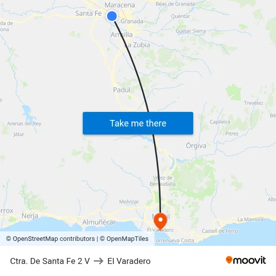 Ctra. De Santa Fe 2 V to El Varadero map