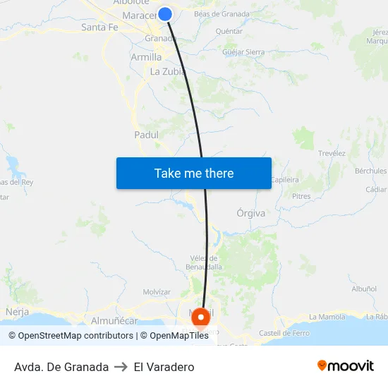 Avda. De Granada to El Varadero map