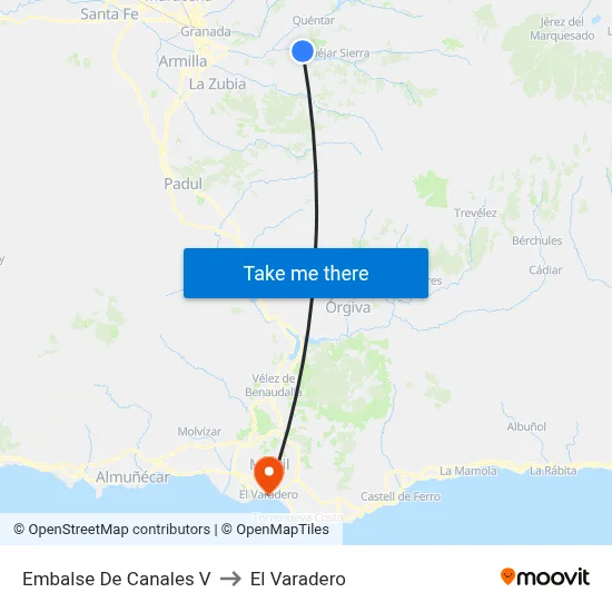 Embalse De Canales V to El Varadero map