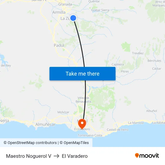 Maestro Noguerol V to El Varadero map