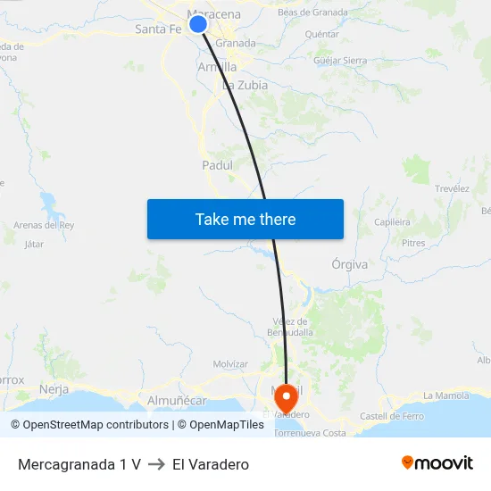 Mercagranada 1 V to El Varadero map