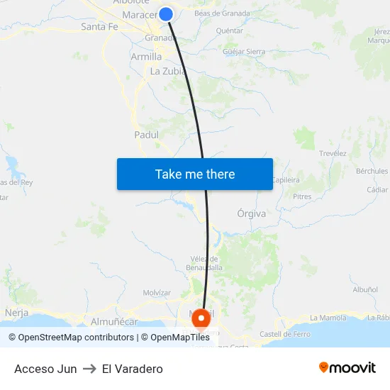 Acceso Jun to El Varadero map