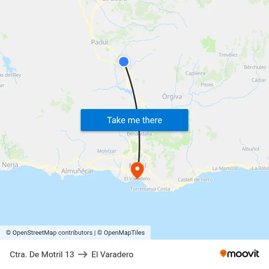 Ctra. De Motril 13 to El Varadero map
