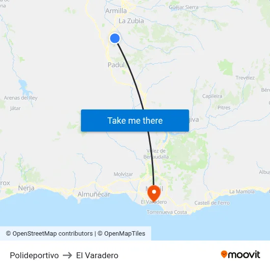 Polideportivo to El Varadero map