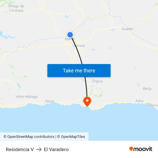 Residencia V to El Varadero map