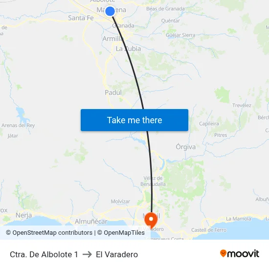 Ctra. De Albolote 1 to El Varadero map