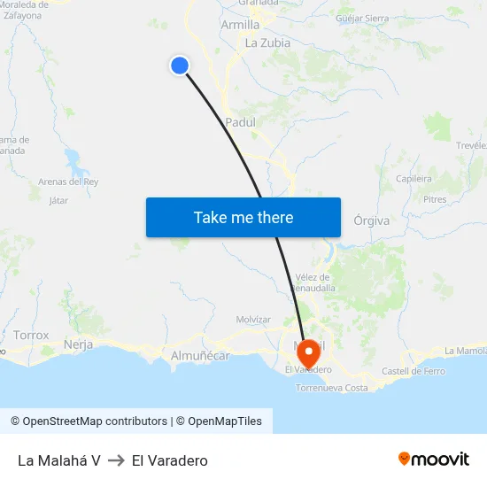 La Malahá V to El Varadero map
