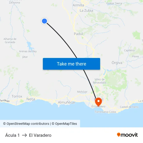 Ácula 1 to El Varadero map