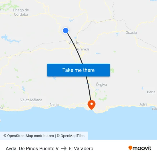 Avda. De Pinos Puente V to El Varadero map