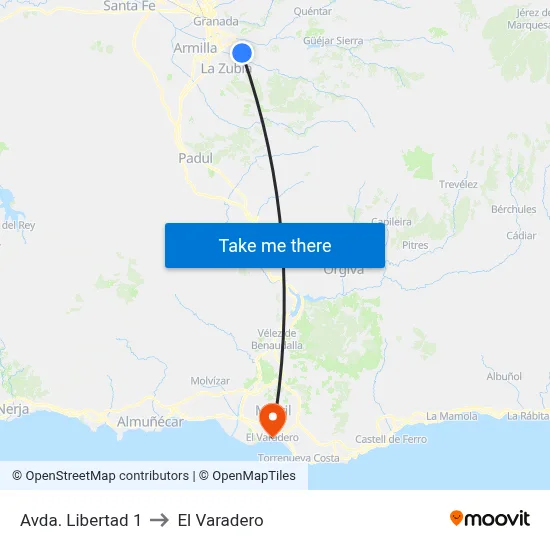 Avda. Libertad 1 to El Varadero map