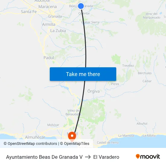 Ayuntamiento Beas De Granada V to El Varadero map