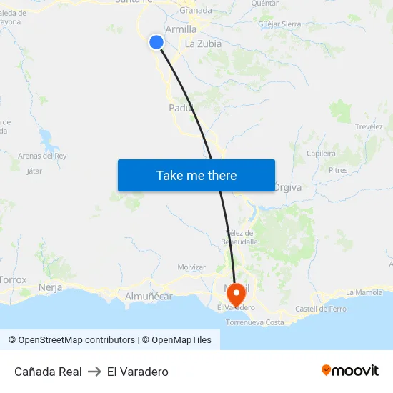 Cañada Real to El Varadero map