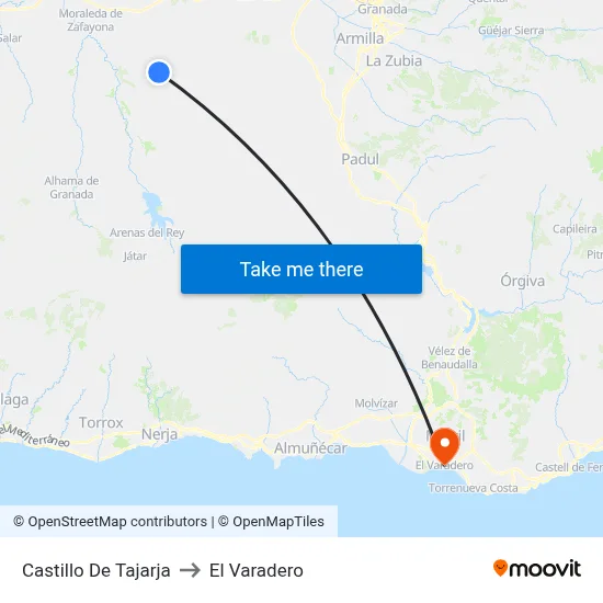 Castillo De Tajarja to El Varadero map
