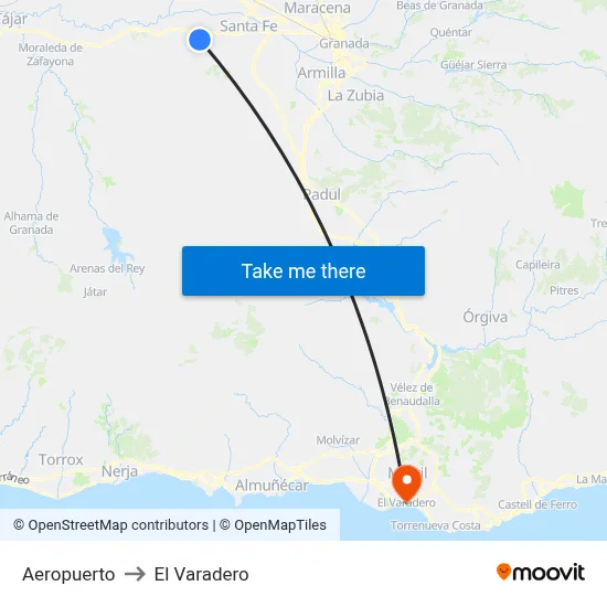 Aeropuerto to El Varadero map