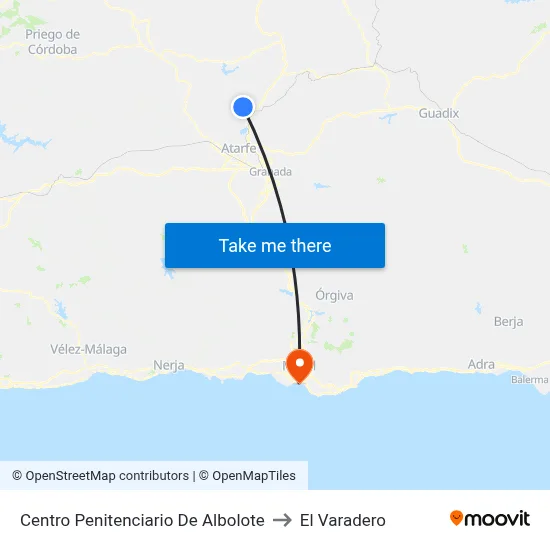 Centro Penitenciario De Albolote to El Varadero map