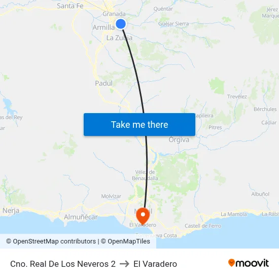 Cno. Real De Los Neveros 2 to El Varadero map