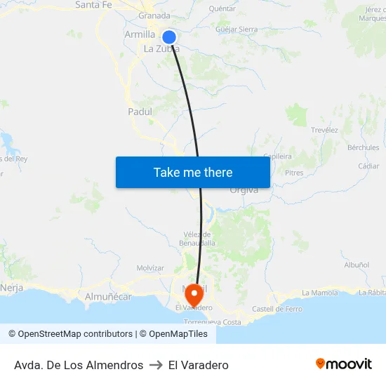 Avda. De Los Almendros to El Varadero map