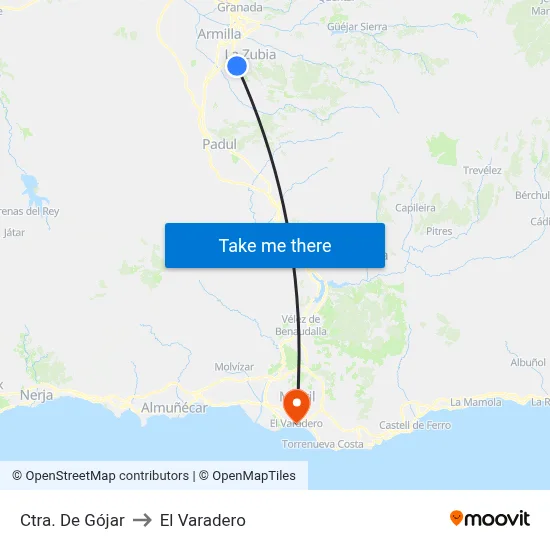 Ctra. De Gójar to El Varadero map