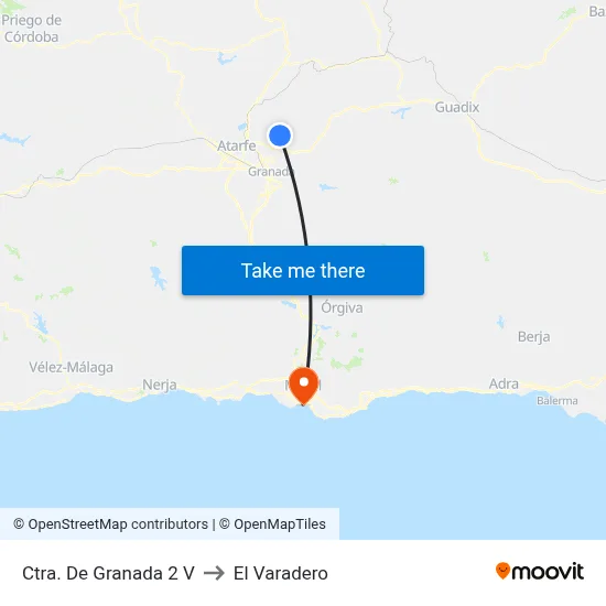 Ctra. De Granada 2 V to El Varadero map