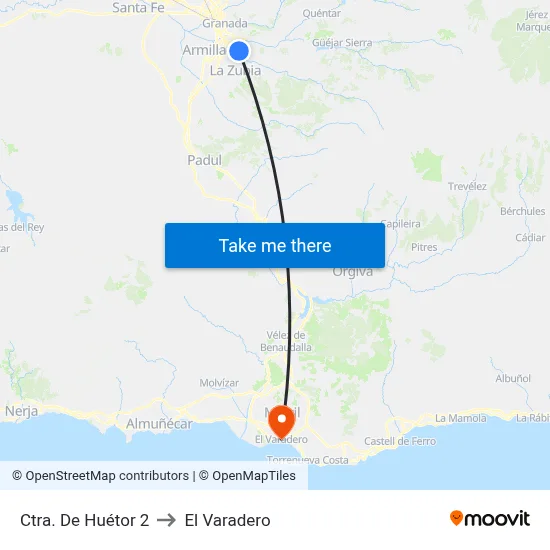 Ctra. De Huétor 2 to El Varadero map