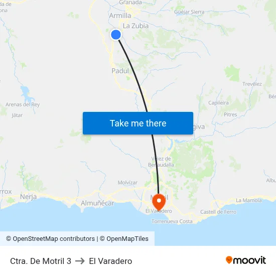 Ctra. De Motril 3 to El Varadero map