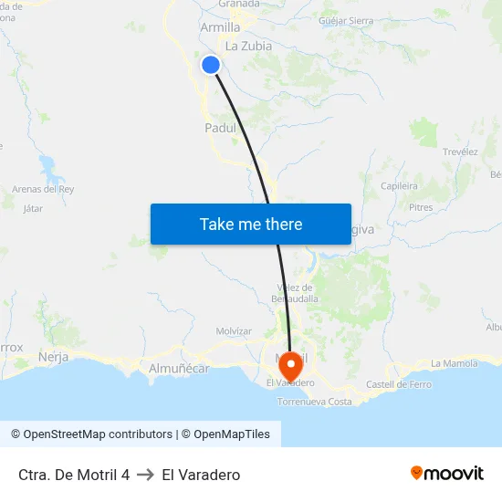 Ctra. De Motril 4 to El Varadero map