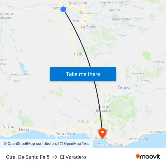 Ctra. De Santa Fe 5 to El Varadero map